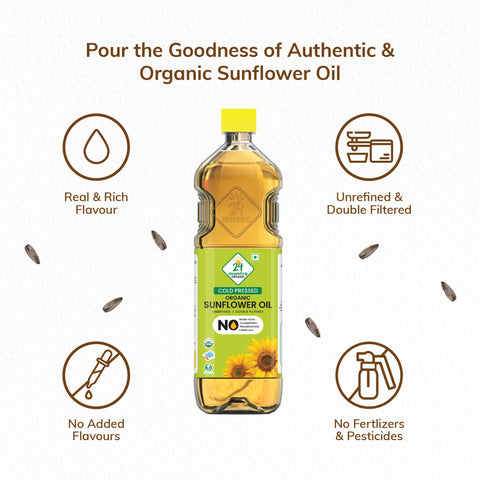 Cold Pressed Sunflower Oil - 24mantra Organic