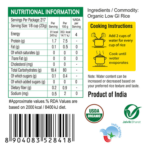 Organic Low GI Rice - 24mantra Organic