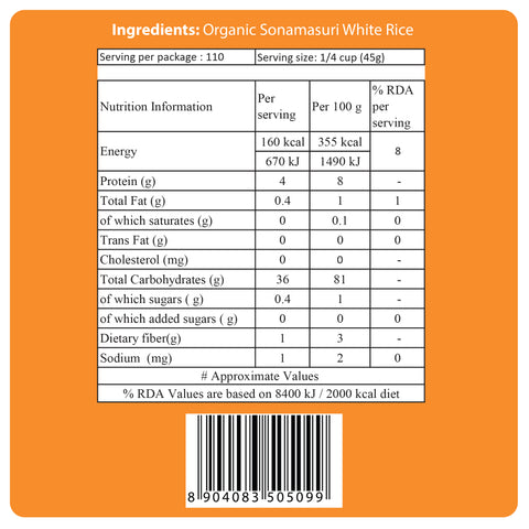 Organic Sonamasuri White Rice - 24mantra Organic