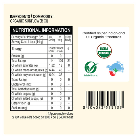 Cold Pressed Sunflower Oil - 24mantra Organic
