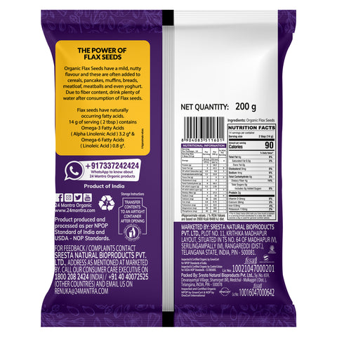 Organic Flax Seeds - 24mantra Organic
