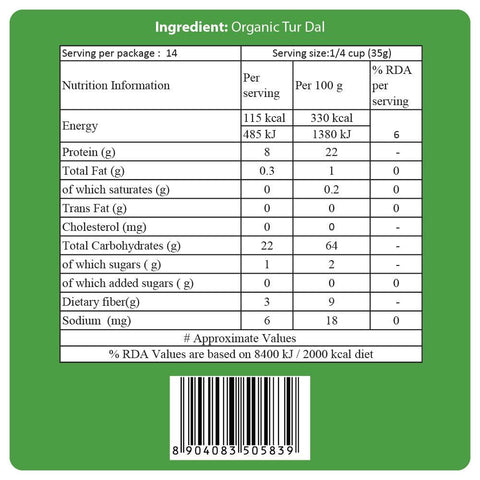 Organic Tur Dal - 24mantra Organic