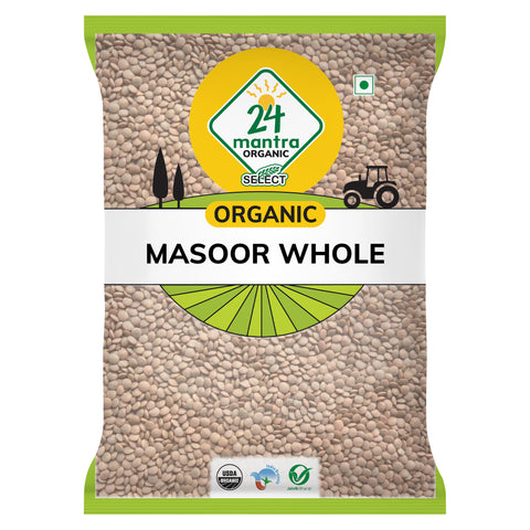 Organic Masoor Whole - 24mantra Organic